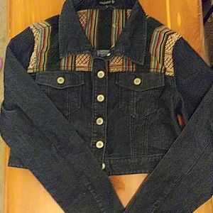 Light weight dark denim boho jacket
